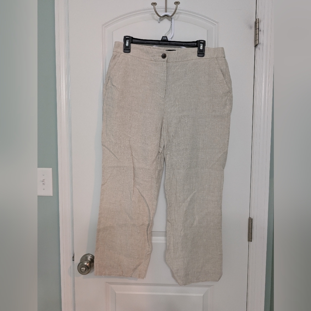 Talbot's, Women's Size 8 100% Linen, Cropped Pants, Khaki‎